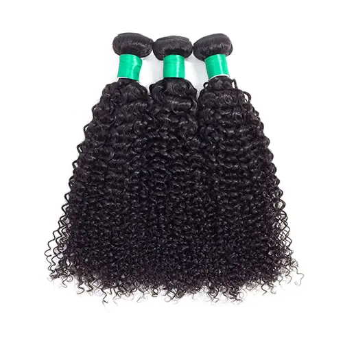 Krullend Haar Natuurlijke Kleur Mongoolse Haar Bundels met Sluiting Niet Remy Menselijk Menselijk Haar Weeft Gratis Verzending